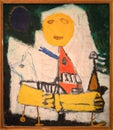 Little boy on toy horse, 1949 painting by Karel Appel Royalty Free Stock Photo